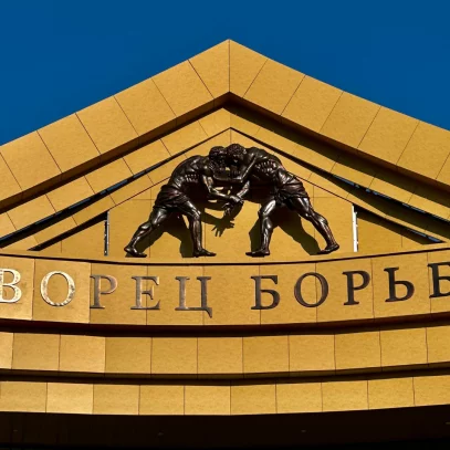 Изготовление и монтаж оригинальных плоских букв со свечением контуражур для «Дворца борьбы»